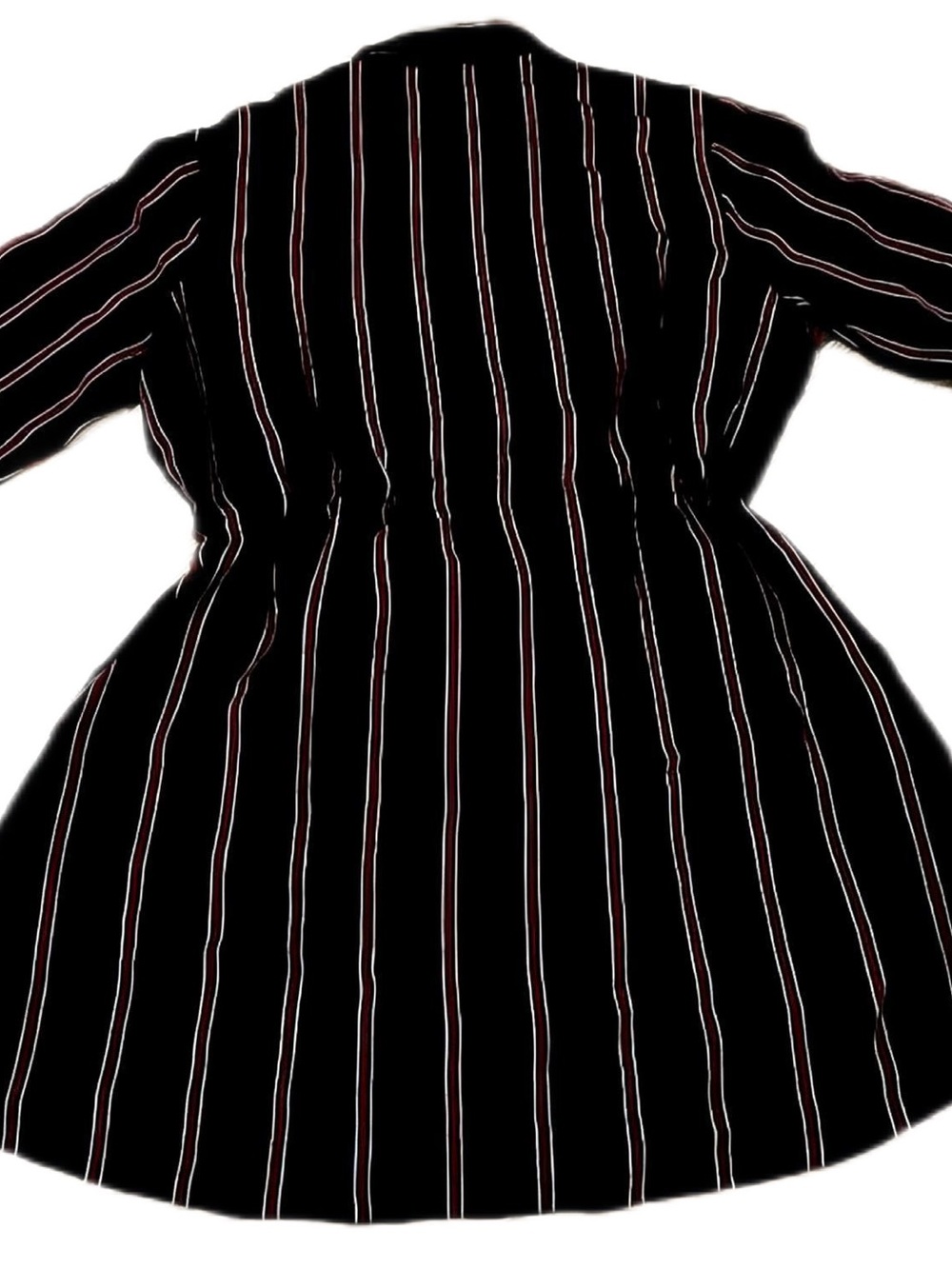 EUC Tommy Hilfiger Navy Red & White PinStripe Zippered Shirt/Shirt Dress Medium - Picture 13 of 13